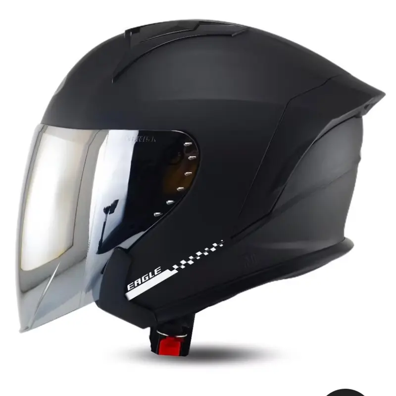 Helm R-Six EAGLE Paket Ganteng Kaca Silver - Original Motorcycle helm halfface, Ukuran M/L/XL half face keren helmsni 7