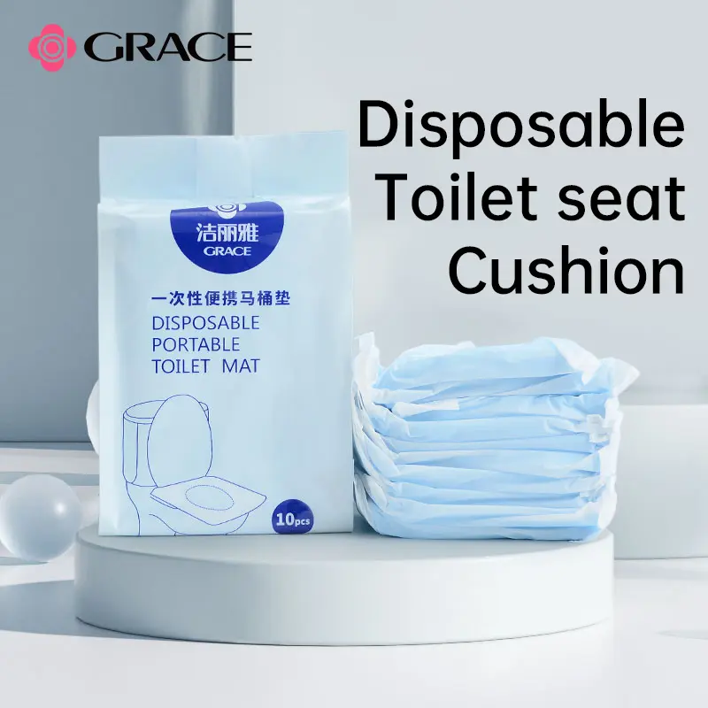 Grace Toilet Seat Covers Disposable Travel Faster use-with Sticker Waterproof Disposable Toilet Seat Cover for Adults and Kids, Individually for Public Restroom/Airplane/Outdoors