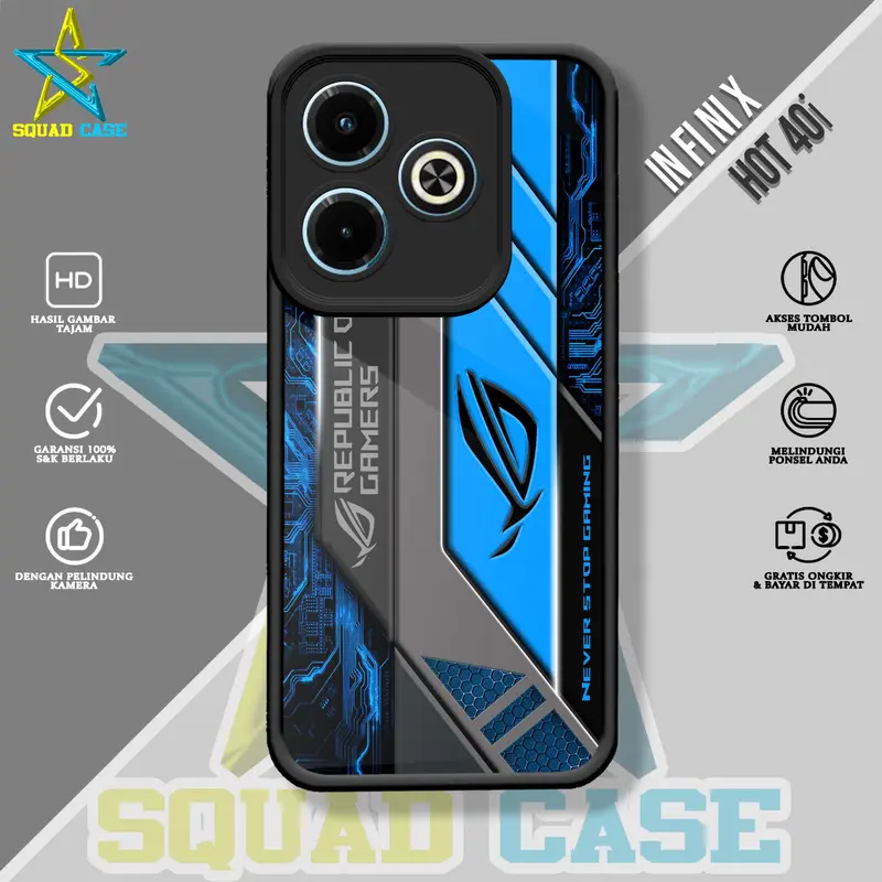 Case In fi ni x HOT 40i Squadcase Motif ROG1 Softcase Hardcase glossy kaca casing for All type 3