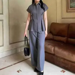 Oneset Vest Rompi Korean Style Casual Outer Wanita Setelan Vest Baju Jaket Dress Gaya Korea Serasi Modis Kulot Atasan Trend