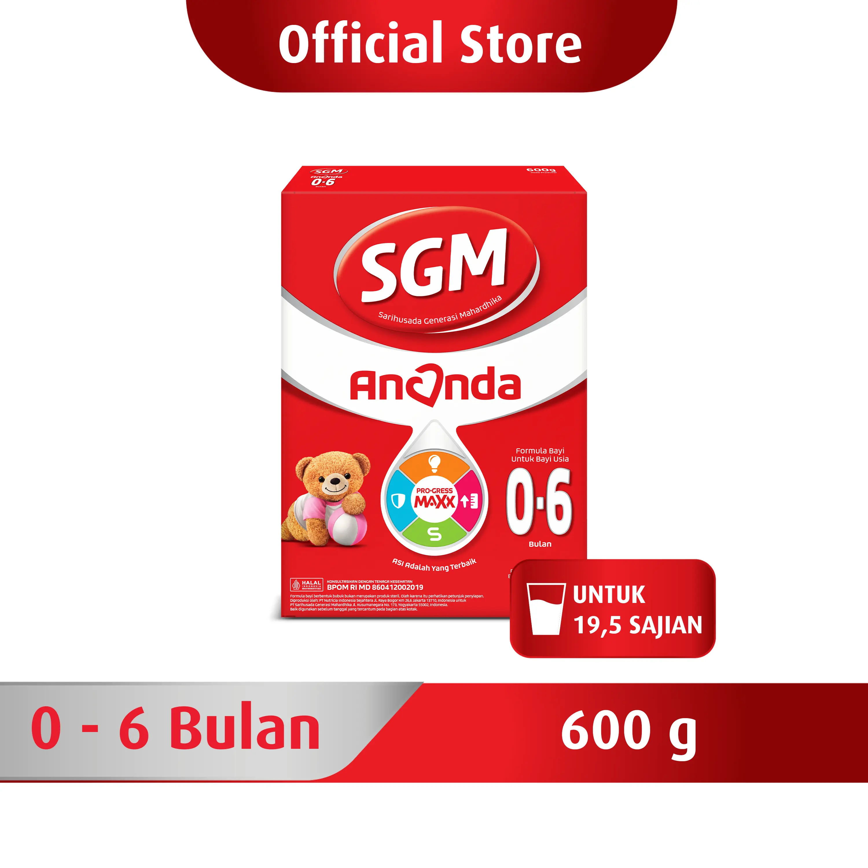 600GR SGM Ananda 0-6 Bln I Susu Formula Bayi
