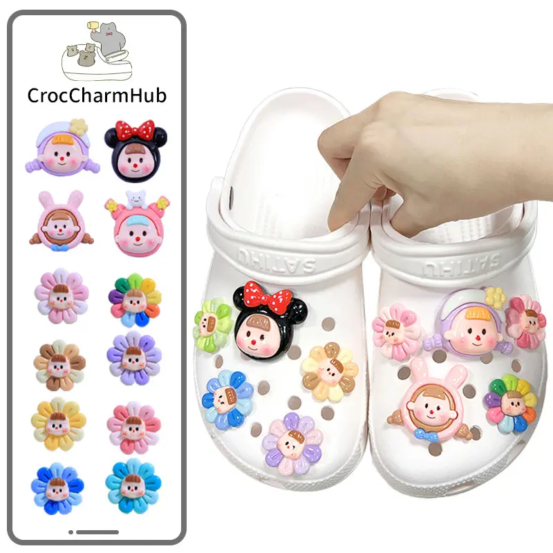 Charm Jibbit Guốc Thời Trang, Thiết Kế Sáng Tạo, Hoạt Hình Dễ Thương, Họa Tiết Đầy Màu Sắc, Thích Hợp Cho Giày Tự Làm, Khóa / Charm Giày / Nút Clog