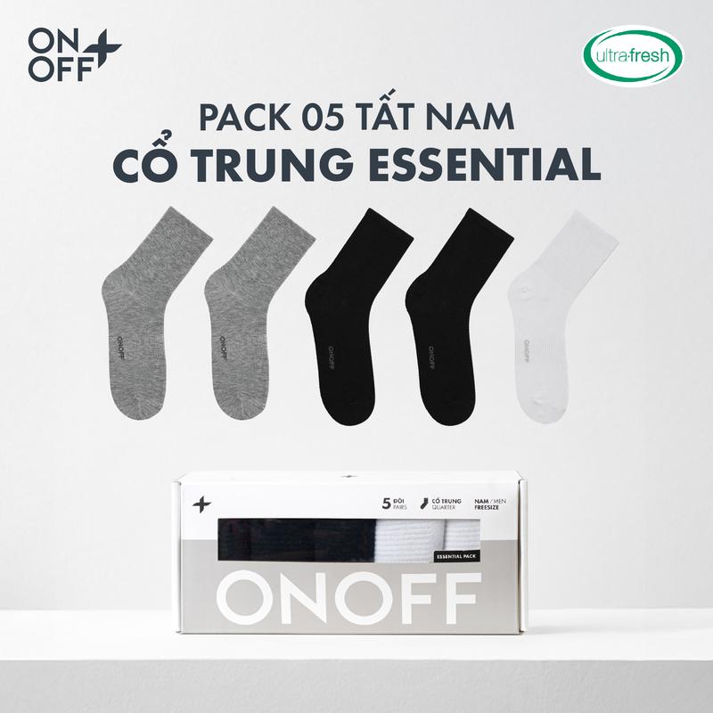Hộp 5 đôi tất nam cổ trung chất liệu cotton thấm hút mồ hôi - ONOFF 18AQ25A488