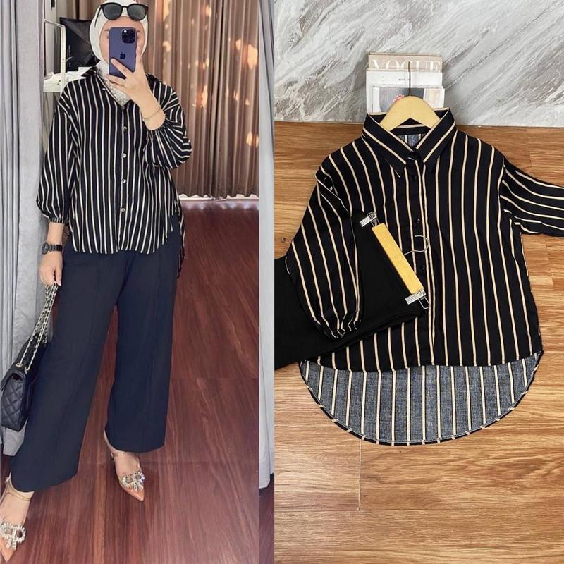 Oneset Alina Celana Kemeja Rayon Premium Oneset Premium 2025 New Trend Remaja Wanita Karir 0