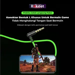 Rokeet Headset Gaming Surround Sound Stereo Bass dengan Mic Earphone Smart Earphones