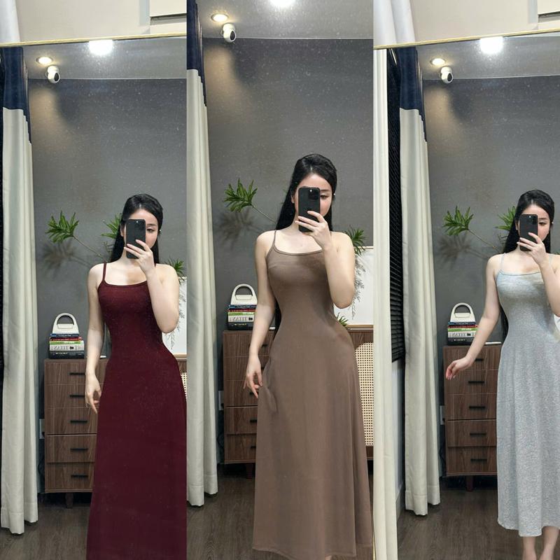 (Z30) Đầm hai dây dáng xoè rộng che mỡ bụng form mindi thướt tha vải co dãn tốt mặc mát đi chơi đi tiệc đều đẹp váy hela by Thương Lê Z30