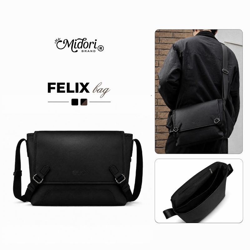 Túi Xách Da PU FELIX Dây Đeo Điều Chỉnh Khóa Nam Châm Tiện Lợi Năng Động | MIDORI STUDIO OFFICIAL