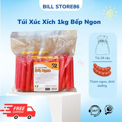 {1kg= 29 cây}Xúc Xích Dinh Dưỡng Nạc Đùi Ăn Liền BếpNgonFood Thơm Ngon, Bổ Dưỡng