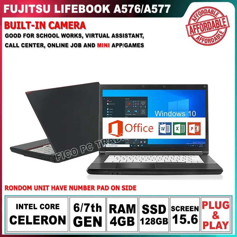 FUJITSU Lifebook A576/A577 inch CELERON 3855U 6GEN 4GB RAM