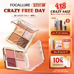 [Official] FOCALLURE Shimmer Eyeshadow Palette 4 Shades High Pigment #AmberGold