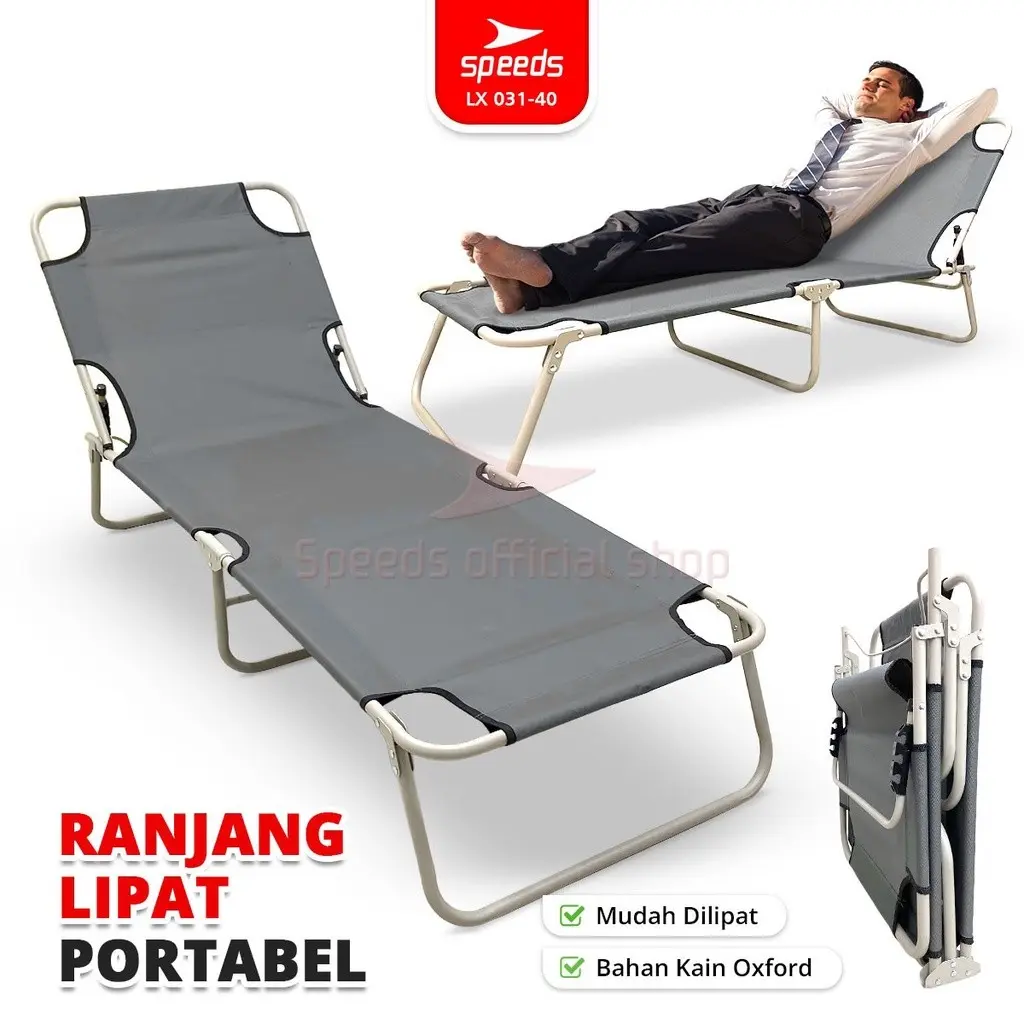 Termurah !! SPEEDS Ranjang Lipat Portabel Bersantai Velbed Tempat Tidur Aluminium Lipat Berkemah Outdoor Indoor 031-40