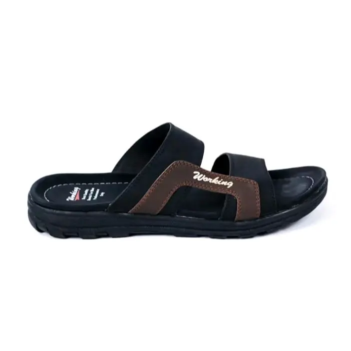 Sandal Pria Kulit Slop Jepit  Sendal Kasual Kerja Liburan Santai Cowok Working W 01 Size 39-43 4