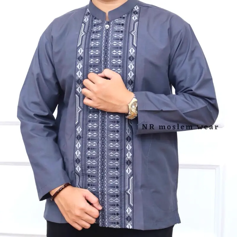 BAJU KOKO KATUN LENGAN PANJANG SIZ M L XL XXL XXXL   STANDAR DAN JUMBO   BAJU KOKO TANGAN PANJANG EL-58