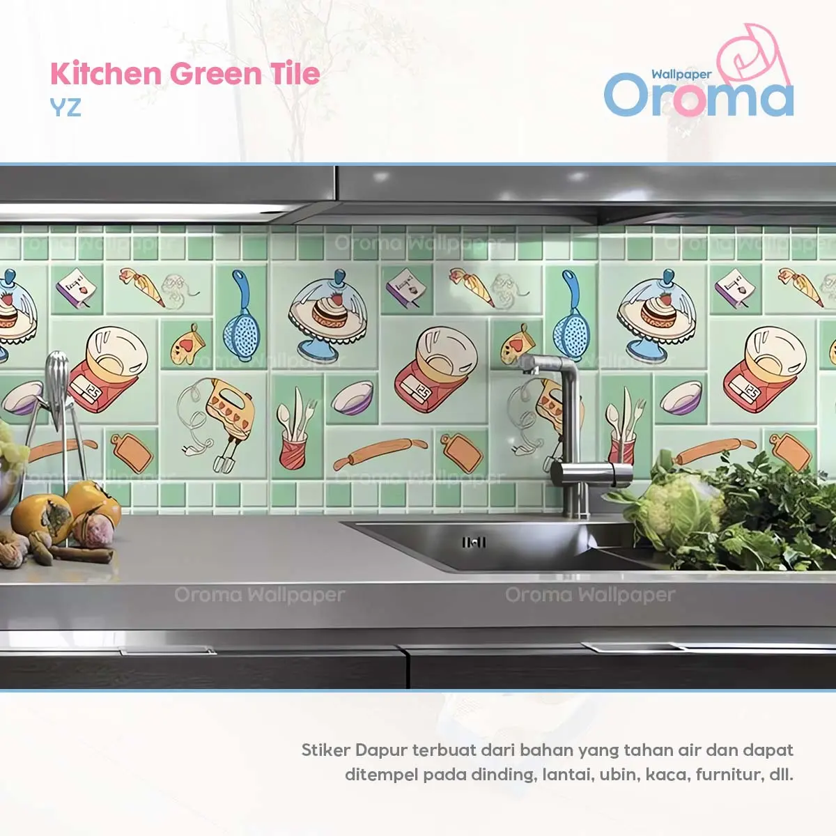 OROMA Stiker Dapur Anti Air Berkualitas Tinggi Dengan Lem Kuat