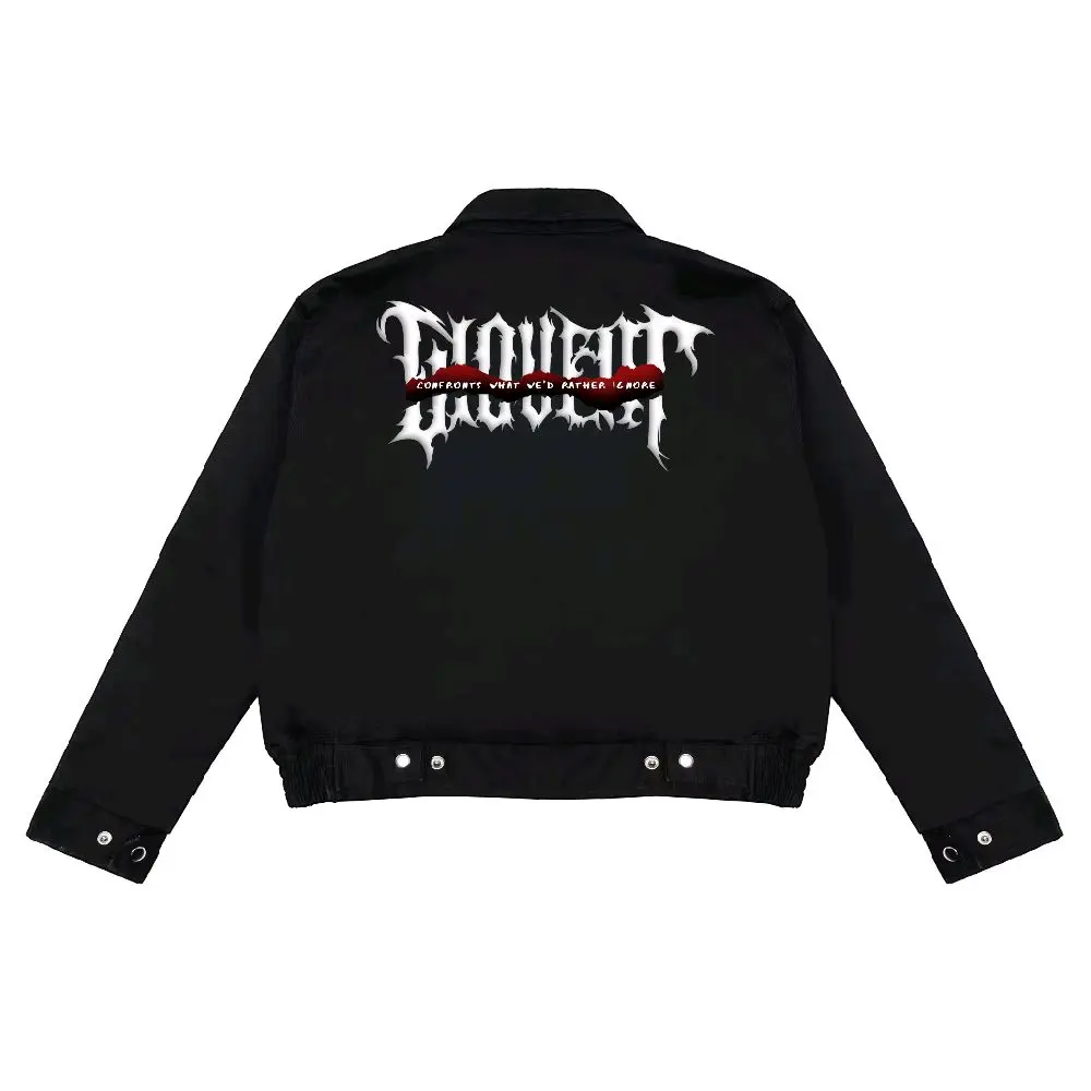 Giovent Work Jaket Boxy Casual Unisex Black "metalica"