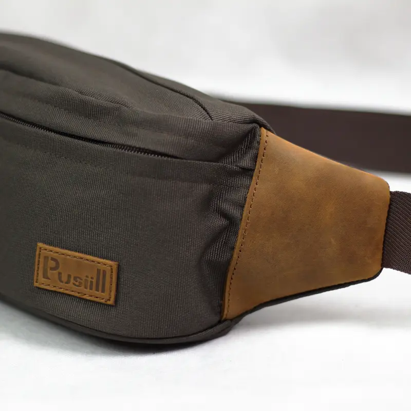 Pusiill - Waist Bag Pria R02 Tas Selempang Pinggang Kulit Waistbag 3
