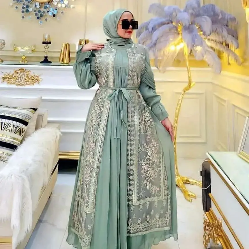 Delisa dres bhan shimer mix barukat mewah bhan adem nyaman saat di pakai gak bikin gerah Muslim Pesta Lebaran Kondangan