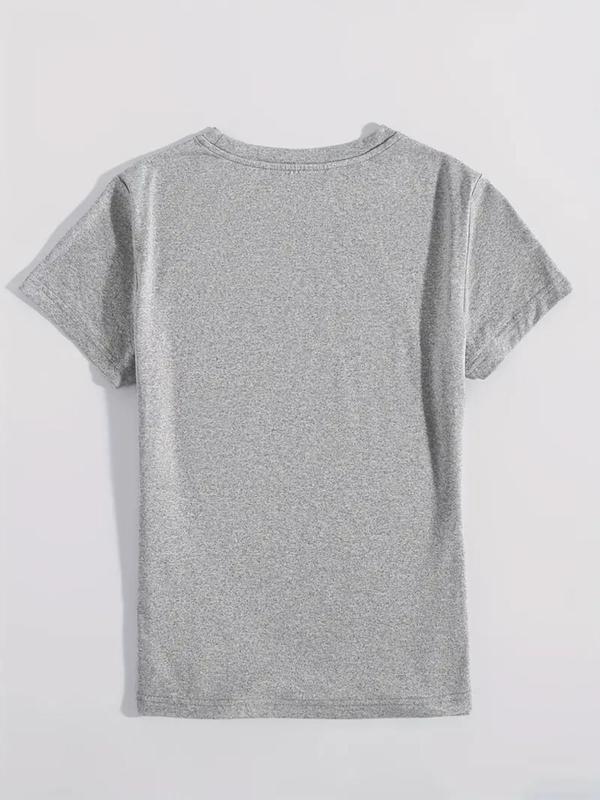 Women's Lip Print Round Neck Tee, Fashion Casual Crew Neck T-Shirt for Daily Holiday Vacation Outdoor Wear, Ladies Clothes for Summer, Top 5