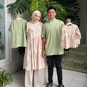 Kalsandfrey Waffa Family Daily Set Kembar Sekeluarga Baju Couple Lebaran Set Pakaian Keluarga