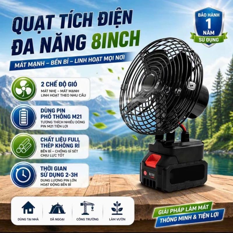 Quạt Sắt Tích Điện Pin 10 Cell [ Không Xoay ]  Quạt2 Cấp Độ Gió Siêu MÁT
