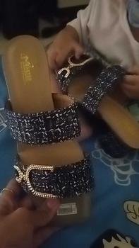 Product Review of Sultan Shoes | Sendal Hak Tahu 5 cm Wanita Flat Slop Tali Kokop Kekinian Aksesoris Gesper Rantai D | Sandal High Heel 5cm CasuaL from t**a a**i 0
