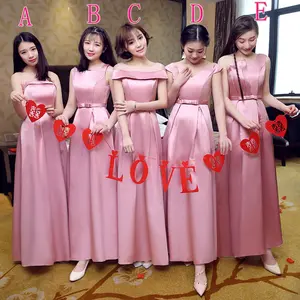 Gaun Pengiring Pengantin Wanita Satin untuk Lady Wedding Sisters Group Gaun Malam Gaun Pernikahan Gaun Makan Malam