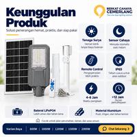 Jual Lampu Jalan PJU Solar 2 in 1 800W 1000W 1200W 1500W 2000W LiFePO4 ...