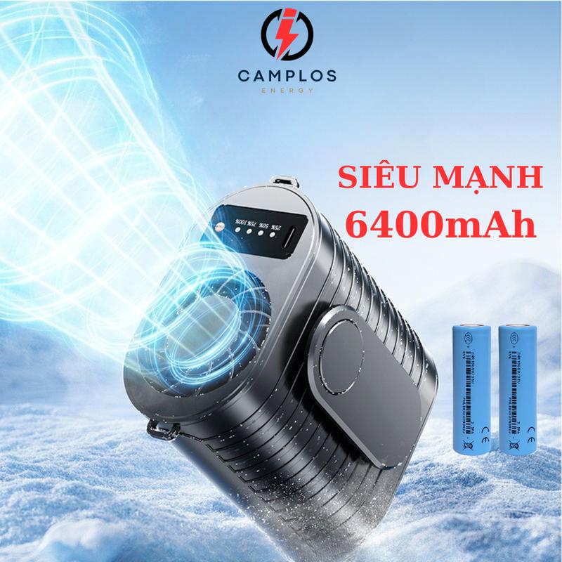 Quạt kẹp eo cầm tay đeo cổ gió mạnh có thể sạc lại quạt mạnh pin 18650 nhỏ gọn 5 cấp gió pin khỏe và có thể tháo rời