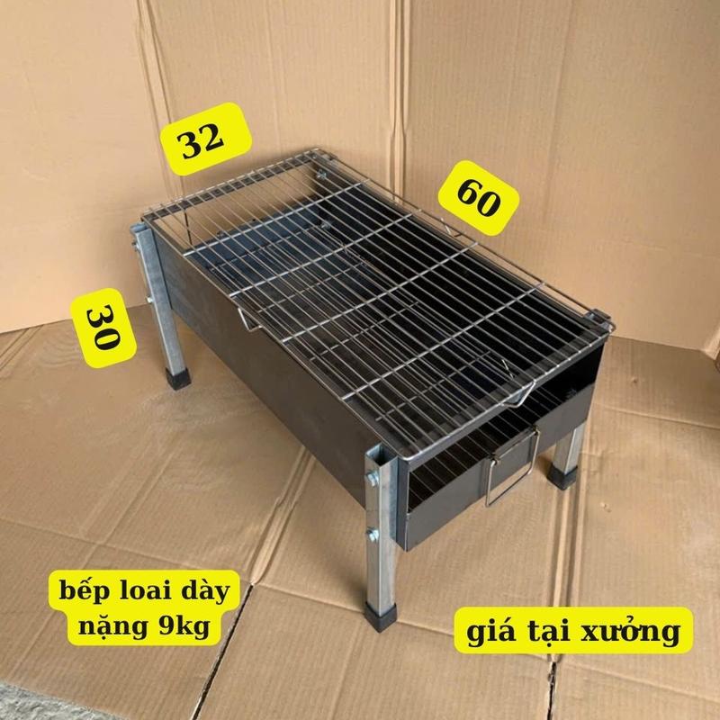  bếp nướng thịt than hoa lò nướng thịt gia đình bếp nướng thịt bbq kích thước 32 * 60 cao 30 cm bếp thép dày 1,8 ly 