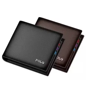 Dompet Pria POLO + Box -  Dompet Kartu Dompet Resleting Dompet Murah Cowok Kulit sintetis Uang