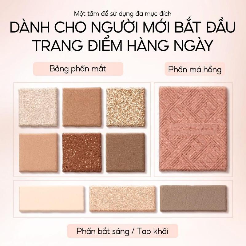 [CFV]Bảng mắt tổng hợp mười màu Carslan, chất phấn mềm mại, tệp da tự nhiên không gây bẩn 18g+[Mua 1 Tặng 2]Cọ phấn mắt*1+son tint serum mini 1g*1 6