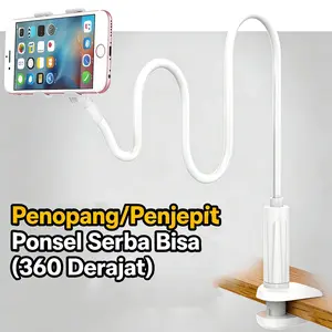 Holder Stand Handphone Portable Fleksibel Multifungsi Pod Arm Tripod Meja Klip HP Besi Lentur Stabil Kokoh Serba Bisa 360 Derajat phone mobil praktis motor Dudukan telepon holder & dudukan telepon pvc plastik padat holder & dudukan telepon white lazypod