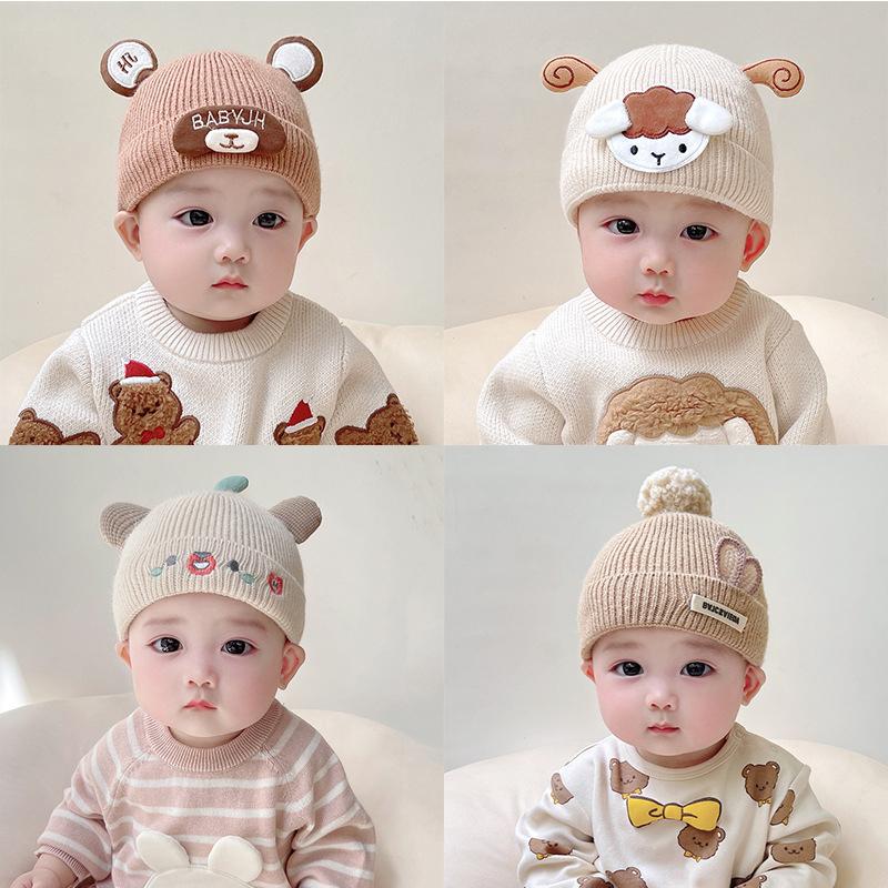 Mũ Len Cho Em Bé Mũ Dệt Kim Chủ Đề Mùa Đông Thiết Kế Gấu Và Cừu Hoạt Hình Thích Hợp Cho Bé Trai Và Bé Gái Ấm Áp Màu Trơn Cho Trẻ Sơ Sinh Và Trẻ Sơ Sinh