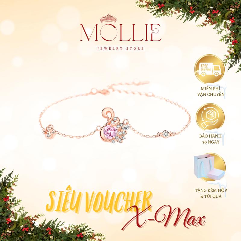  Lắc tay THIÊN NGA HỒNG TÂM thiết kế tinh tế nhẹ nhàng dịu dàng chất liệu titan mạ vàng hồng phụ kiện trang sức nữ 