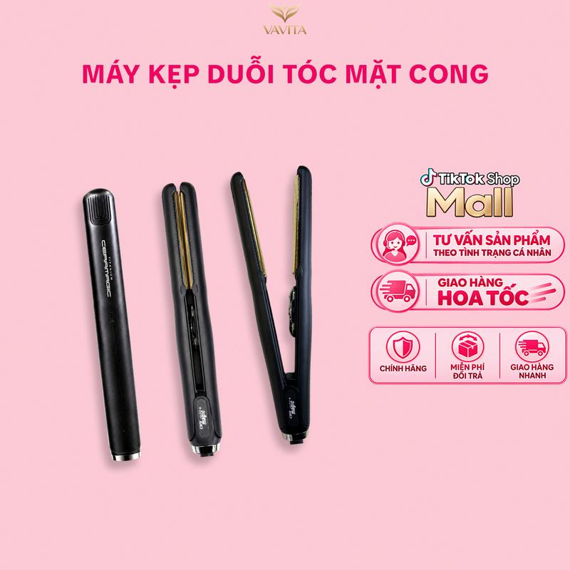 Máy Kẹp Duỗi Tóc Mặt Cong Titanium Cao Cấp Đa Năng – Nóng Nhanh, Nhiệt Độ Ổn Định, Là Cụp, Tạo Phồng