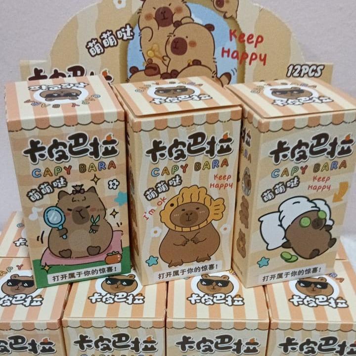 Rantai kunci kapibala blind box surprise cute gift keychain keep happy 0