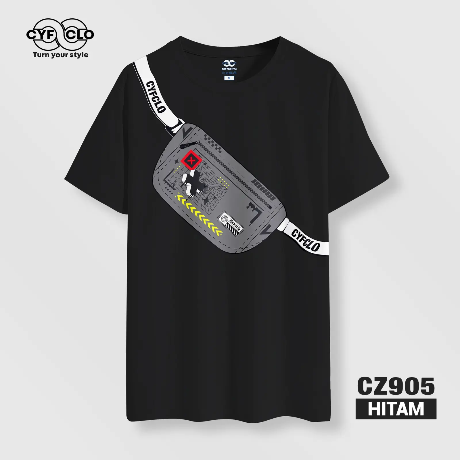 Kaos Distro By Cyfclo Motif 3D dengan Kantong Ajaib Bahan Katun 24s Pria dan Wanita CZ905