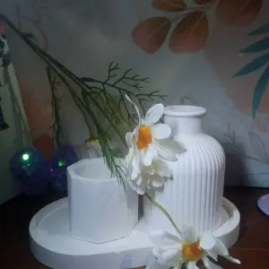 Set vas dekorasi konten-set vas dekorasi meja ruangan-vas bunga dan tempat lilin aromaterapi-vas bunga aesthetic-pot bunga estetik