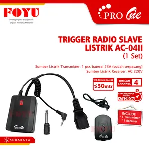 Pro One Trigger Radio Slave Listrik AC-04II / 1 Set Walkie Talkie Ht Antena