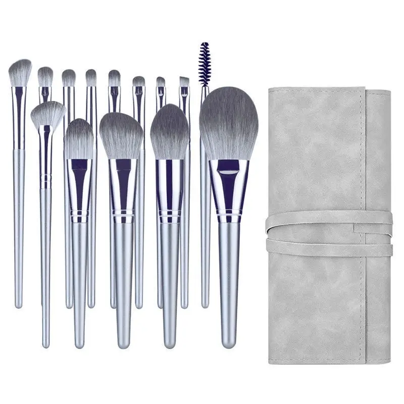 14pcs Makeup Brush Set First Sight Silver Makeup Brushes Face Makeup Brushes 1414 Kuas