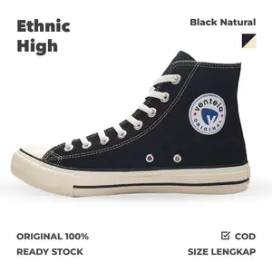 Ventela Ethnic High Black Natural Casual Shoes Sneaker Sneakers