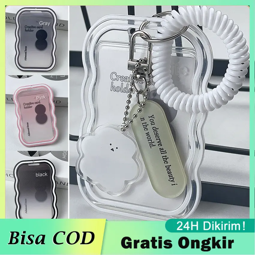 Kartu ID Card Case Holder Silikon transparan Tempat Kartu ID Card