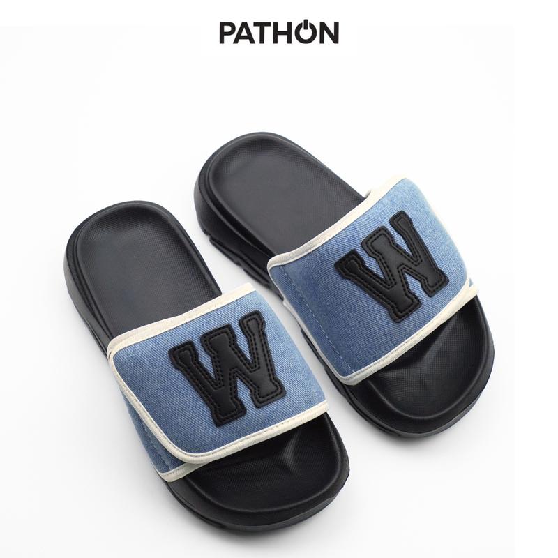 SD195 - PATHON Dép nam nữ Pathon quai xé thêu chữ W đế IP cao 5cm quai ngang Slipper nhiều màu thời trang bền bỉ phù hợp cho cả Nam nữ