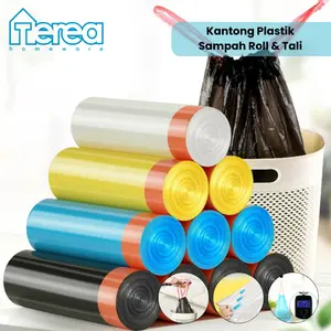 TEREA Kantong Plastik Sampah Tali / Kantong Plastik Sampah Roll dengan Tali