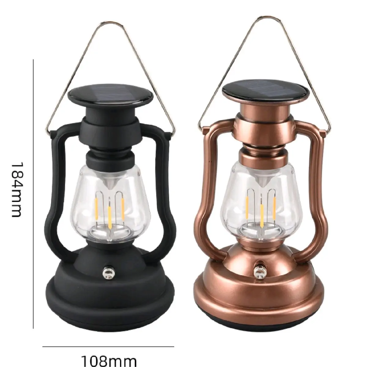 (0038) LAMPU LENTERA LED FILMEN 10 WATT CAMPING/BERKEMAH LENTERA SOLAR CHARGING USB-C 1320 Lm 18650 Baterai Perunggu/Hitam Lampu Camping