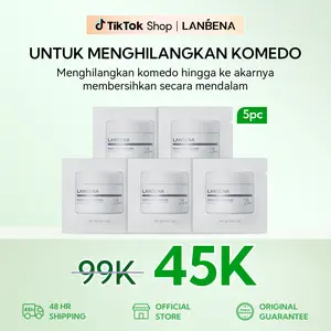 [OFFICIAL] LANBENA Pembersih Hidung Blackhead Remover Cream Trial Pack 15g Pembersih Komedo Perawatan Jerawat Pore Strip Deep Treatment Cleansing Repairing Cleaning--[5pcs]