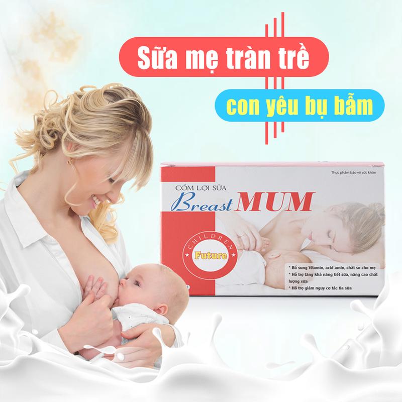 HỘP 30 GÓI Cốm lợi sữa Breast mum - Bổ sung vitamin acid amin giúp tăng chất lượng và số lượng sữa mẹ