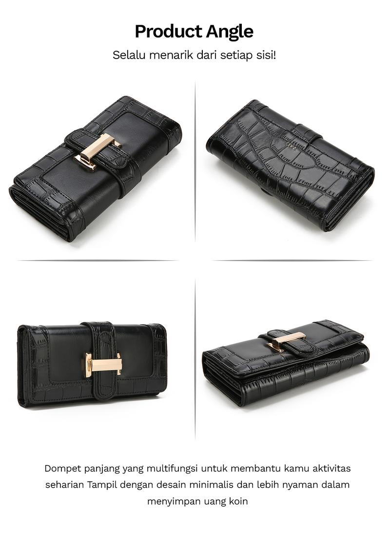 Product Introduction of CEKA Dompet Wanita Serbaguna Panjang Dompet Croco Kulit Dompet Kartu Terbaru - Lindex Long Wallet 39