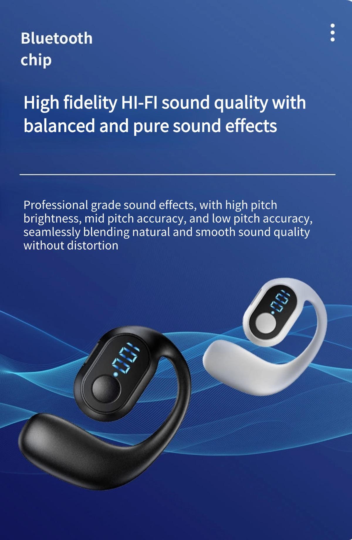 Headset OWS KY2pro Bluetooth , Earphone Nirkabel Tanpa Masuk Telinga, Earbuds LED Display, Headphone Suara Jernih untuk Olahraga