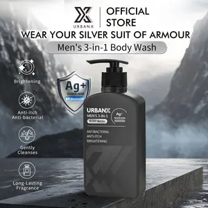 UrbanX MEN'S 3-IN-1 Silver Ions Body Wash Antibacterial Anti-Itch Brightening Body-Cleansing